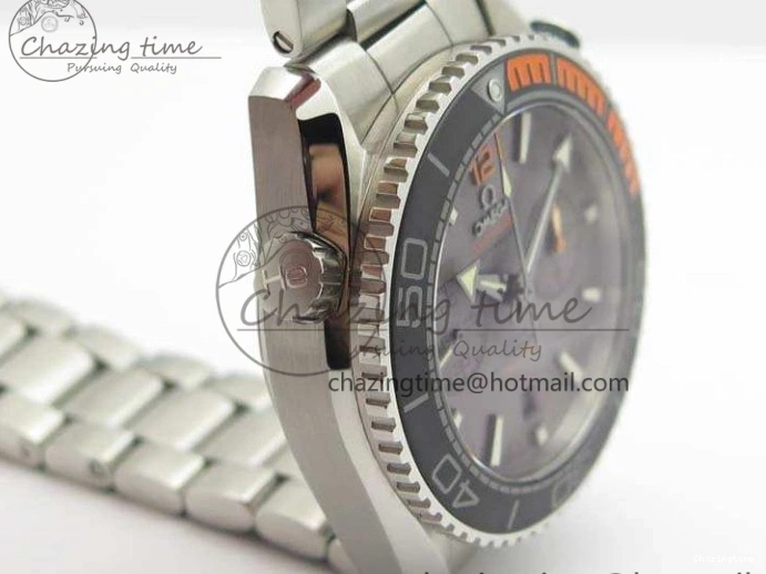 0227 Planet Ocean Master Chrono SS OM 1:1 Best Edition Gray Dial On SS Bracelet A9900 V Efficient 8116